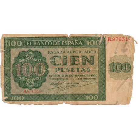 100 pesetas del 21 de Noviembre de 1936