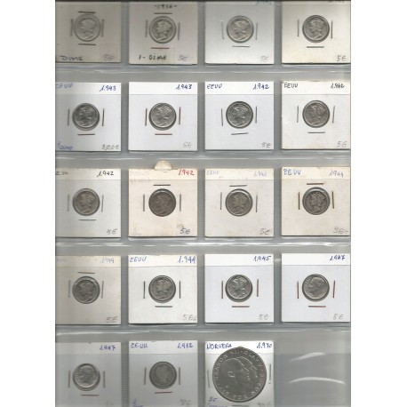 Monedas EEUU y Noruega Plata