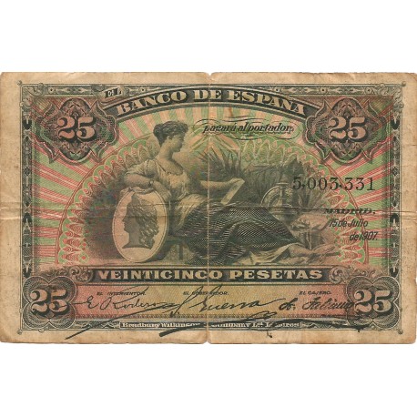 25 pesetas del 15 de julio 1907