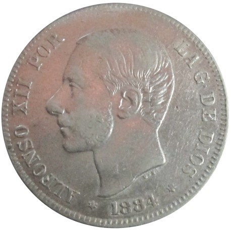 2 pesetas de 1884