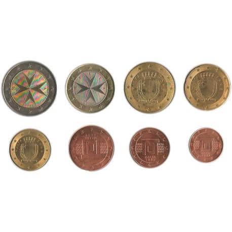 Tira de 8 Monedas de Malta