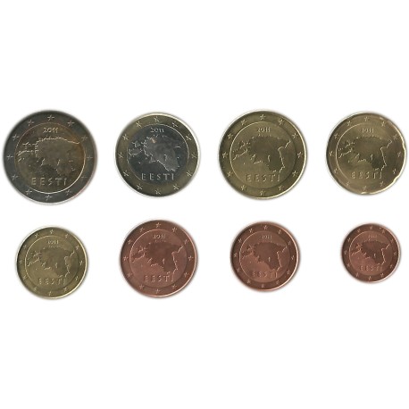 Tira de 8 Monedas de Estonia