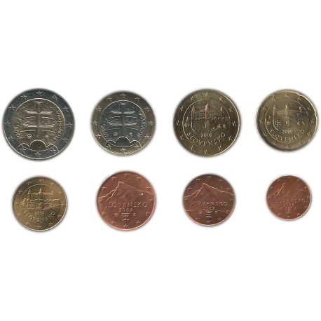 Tira de 8 Monedas de Eslovaquia
