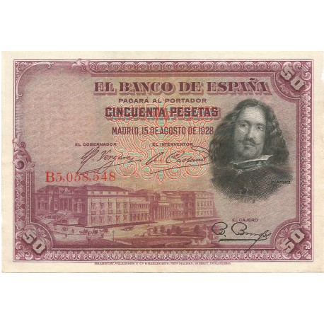 50 Pesetas del 15 de Agosto de 1928 